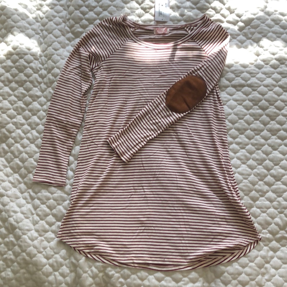 Striped long sleeve tee shirt dress